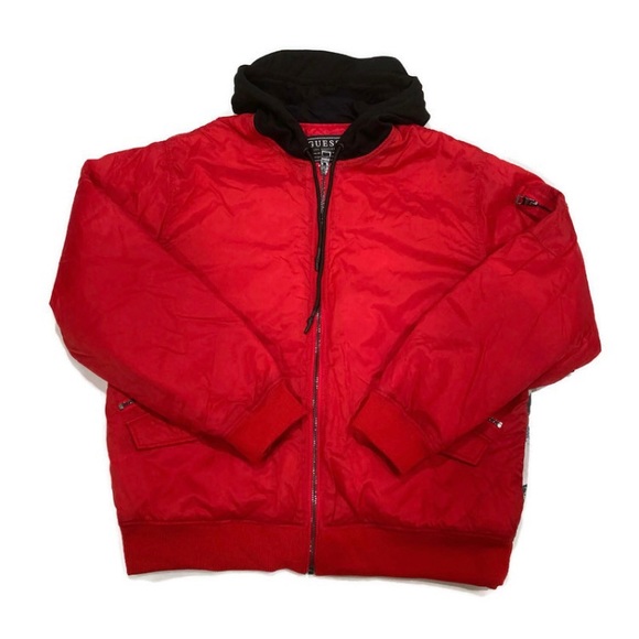 GUESS Men’s New Wave Hooded Bomber Jacket - Picture 6 of 10